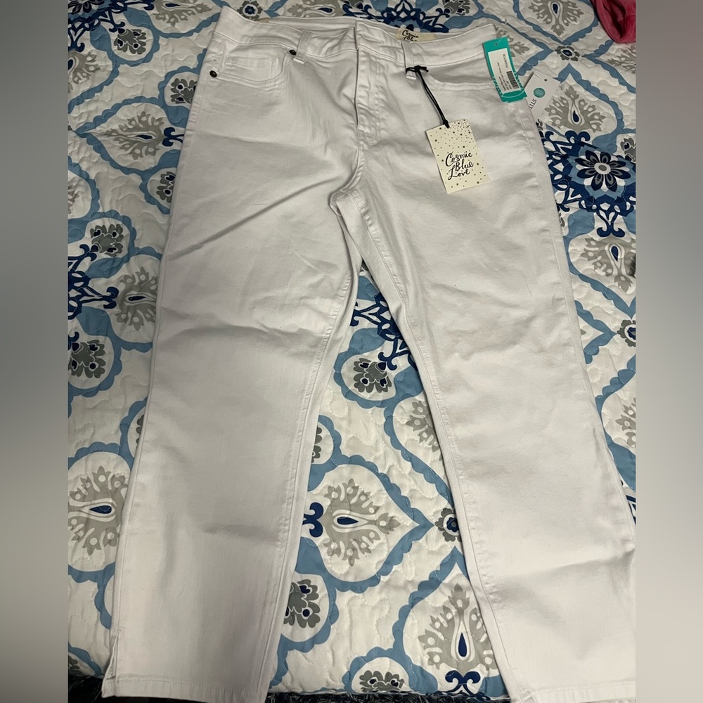 COSMIC BLUE LOVE Milo Side Split Capri Skinny Jean